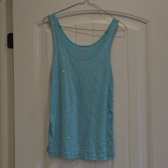 Old Navy Aqua Sequin Tank Top - Picture 1 of 3